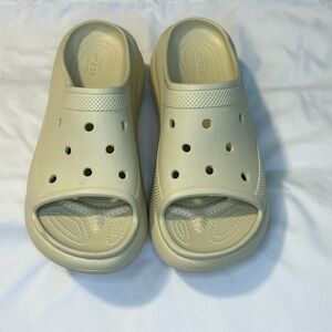 Crocs Crush Platform Unisex Slides Bone Ladies 10 Men’s 8